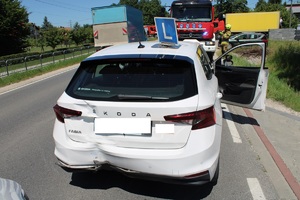 Uszkodzony pojazd, który uczestniczył z zdarzeniu