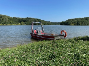Zbiornik wodny w Skrzyszowie - łódź PSP