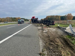 Kolizja na autostradzie A4 w m. Zaczarnie