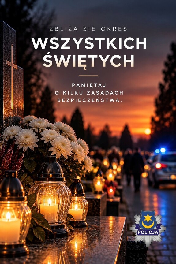Grafika z motywem dnia wszystkich świętych