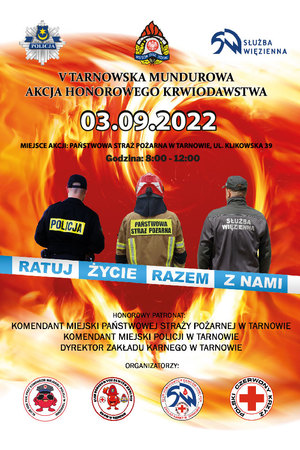 Plakat mundurowej akcji krwiodawstwa Ratuj Życie razem z Nami