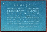 Tablica pamiątkowa w KWP Gdańsk poświęcona pamięci kom. Stanisławy Filipiny Paleolog